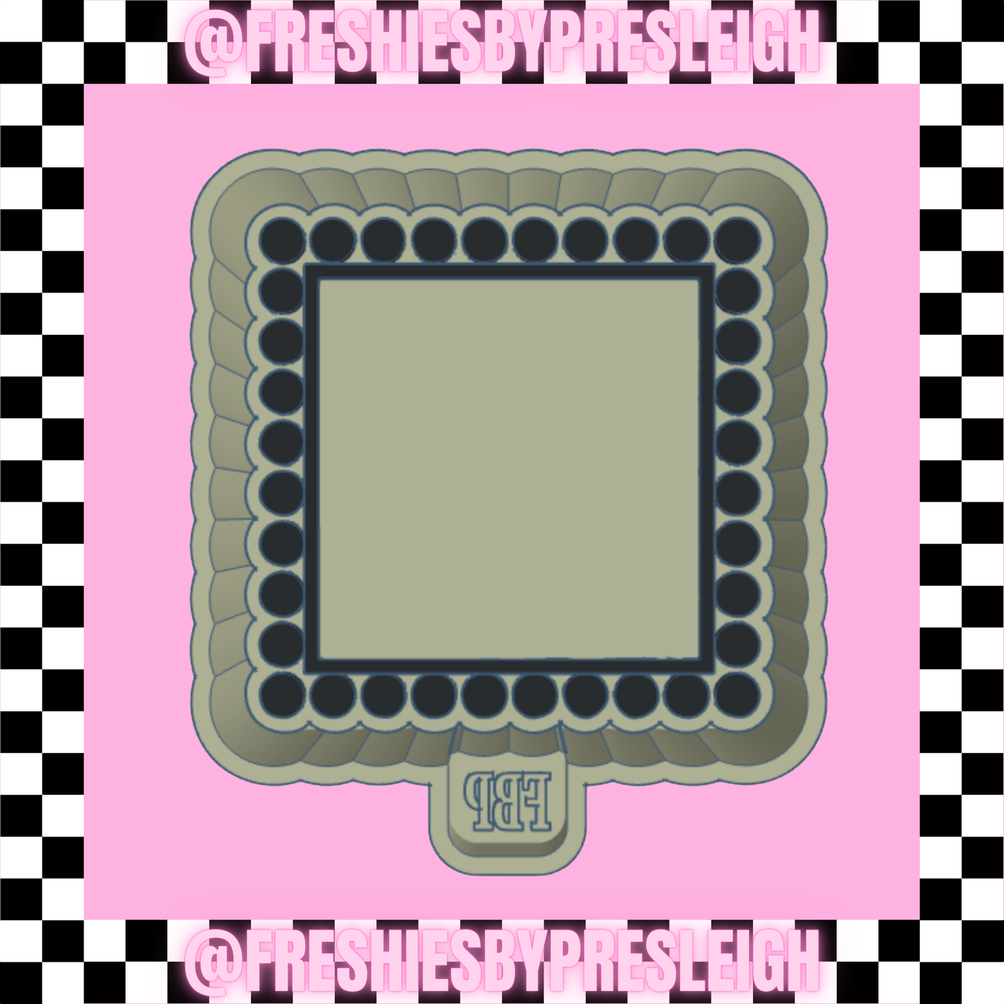 Dotted Border Square Freshie Mold