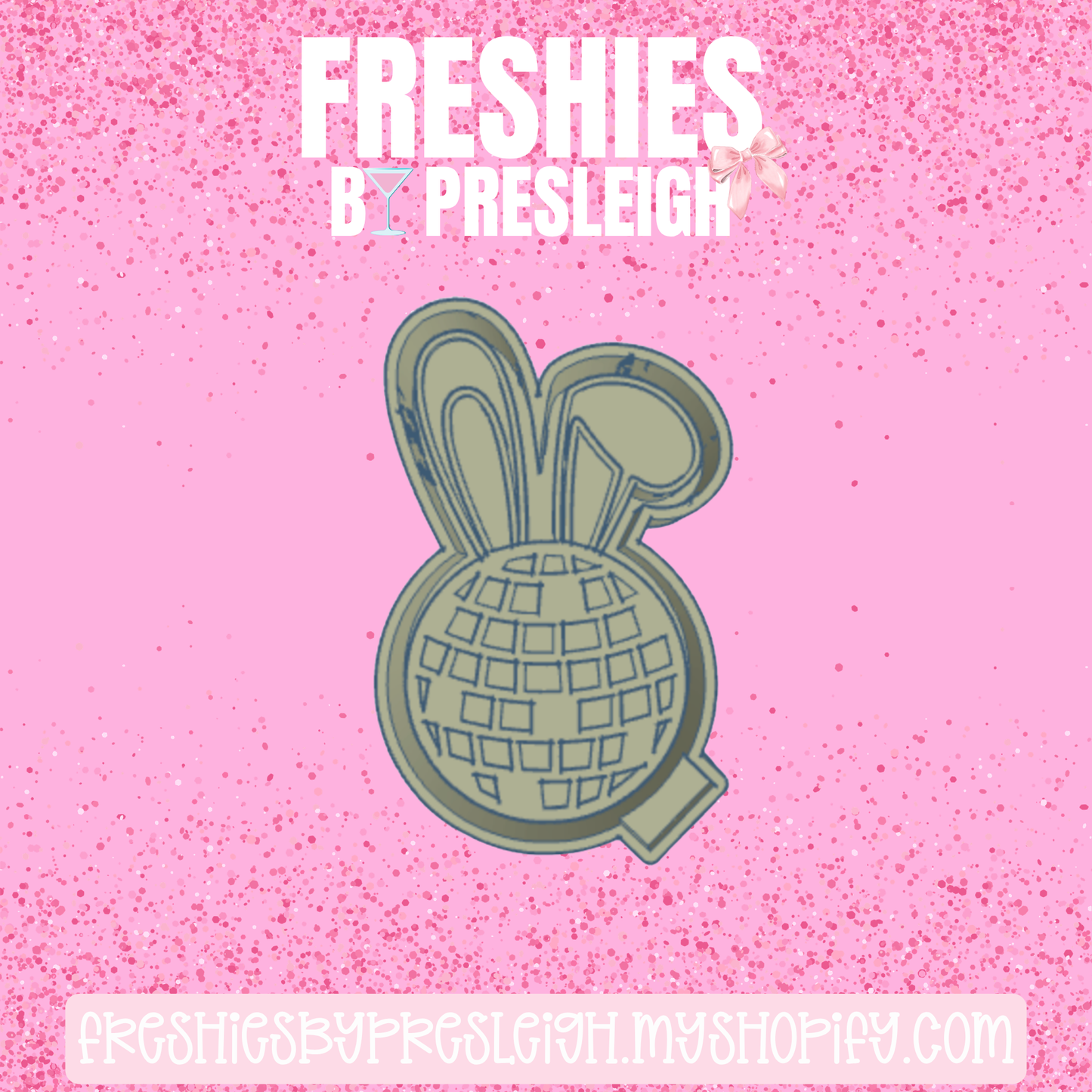 Disco Ball Bunny Ears Freshie Mold