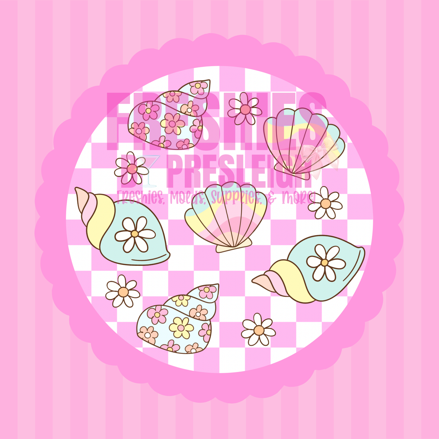Pastel Seashells Freshie Card Stock