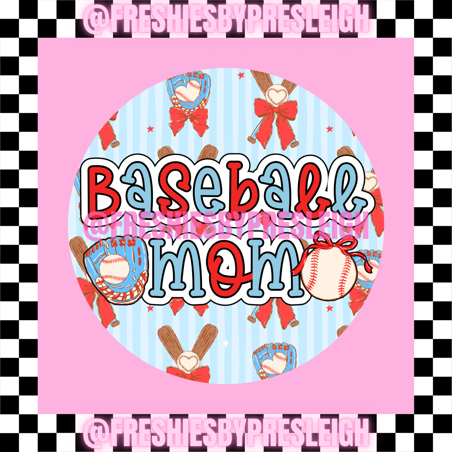 Baseball Mom (Blue) Freshie Card Stock