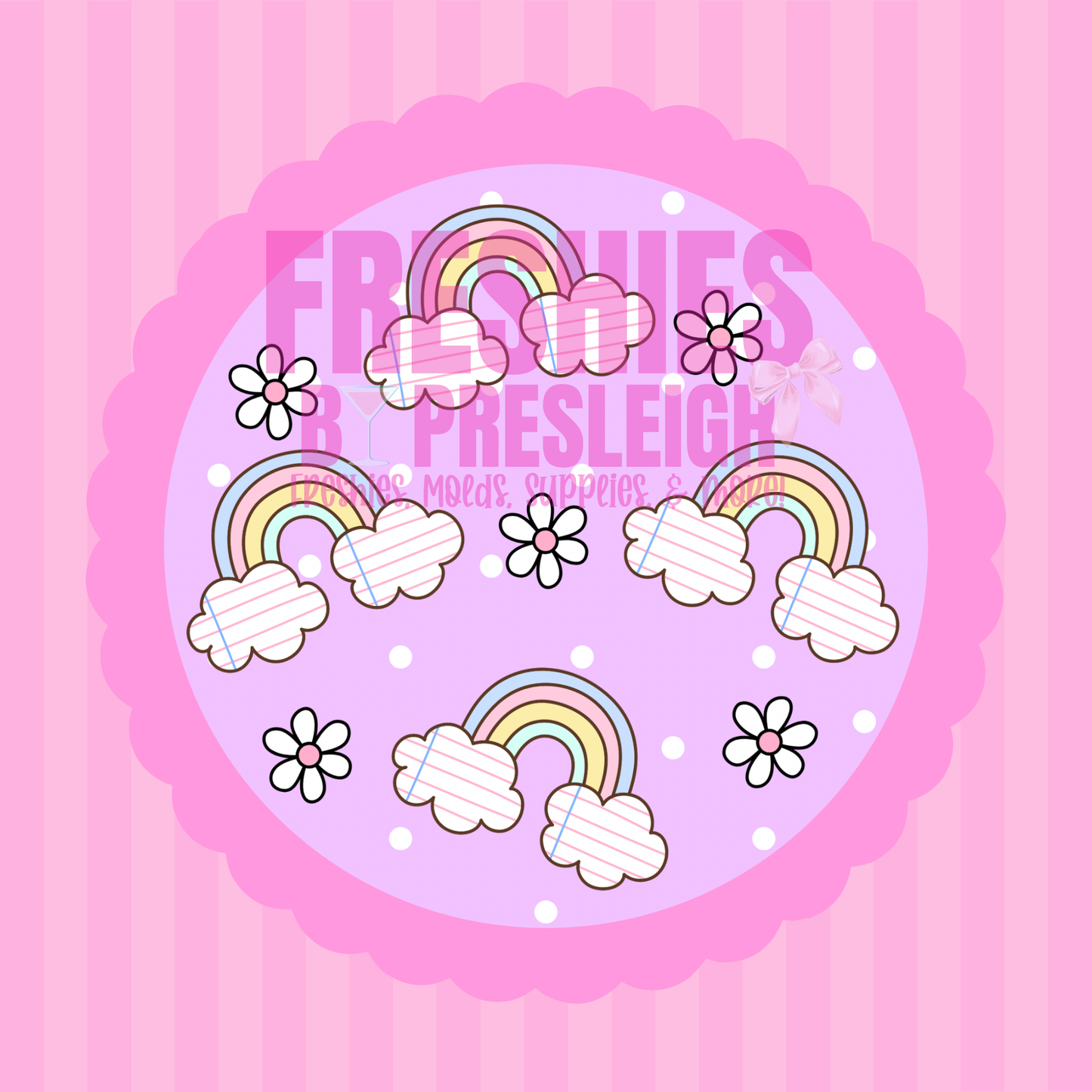 Pastel Teacher Rainbows Freshie Card Stock