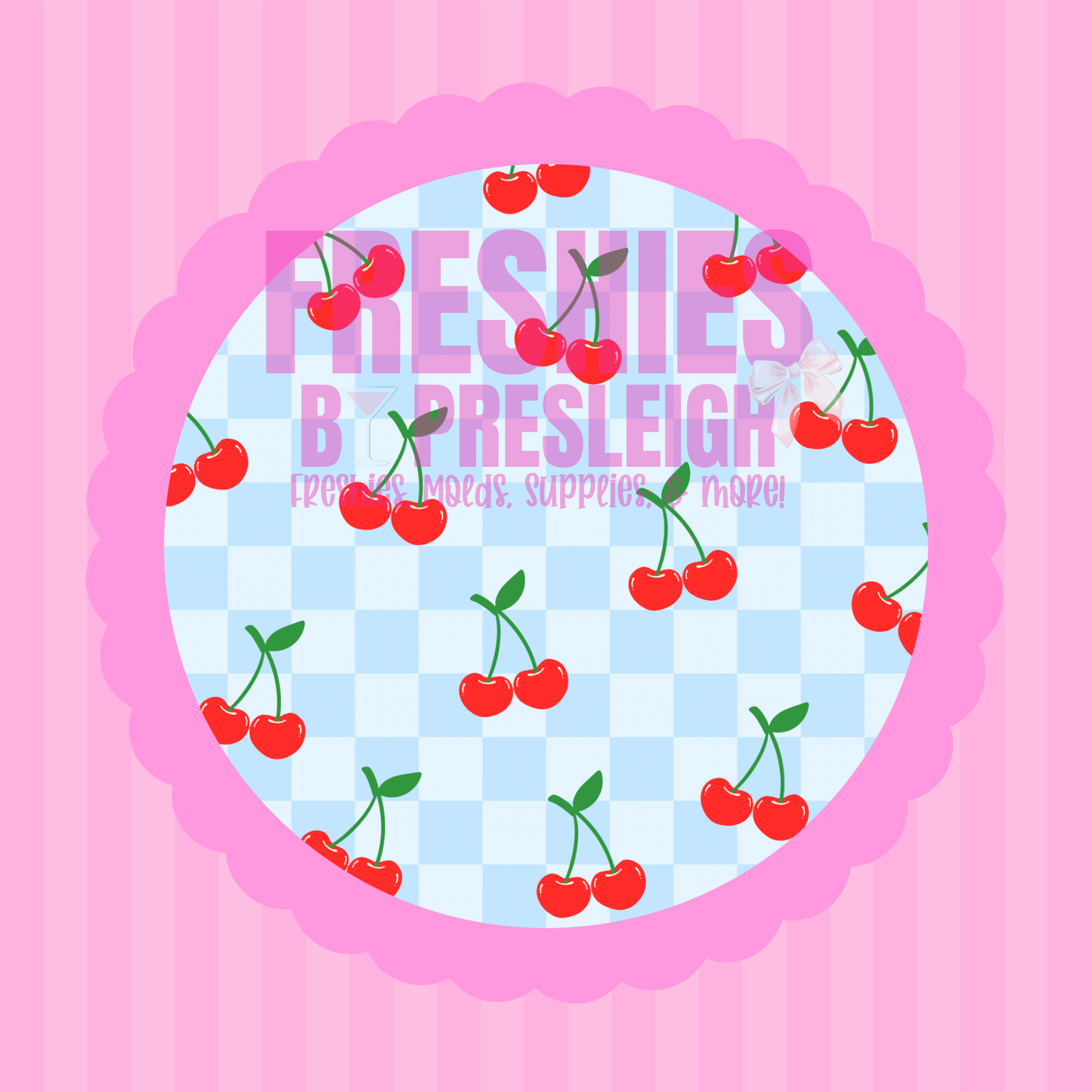 Checkered Cherry Freshie Card Stock