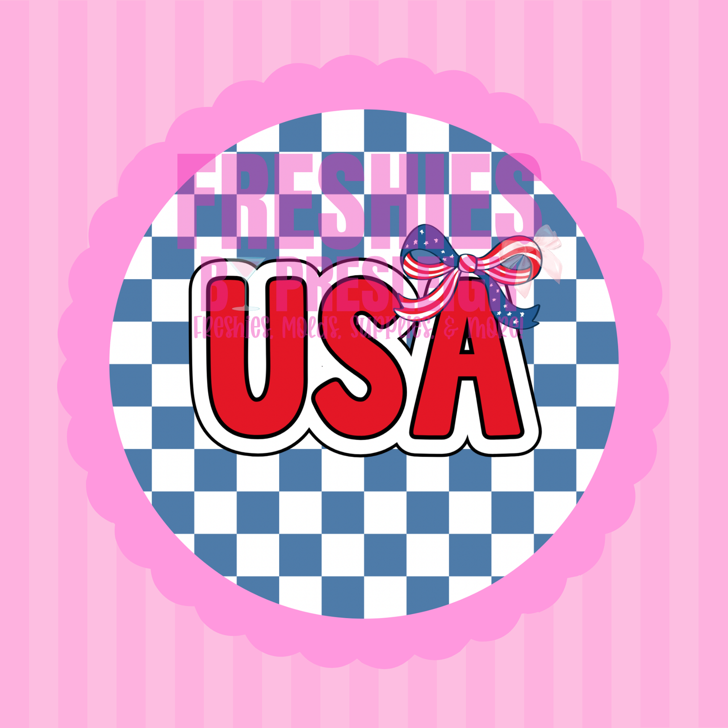 Checkered USA Freshie Card Stock