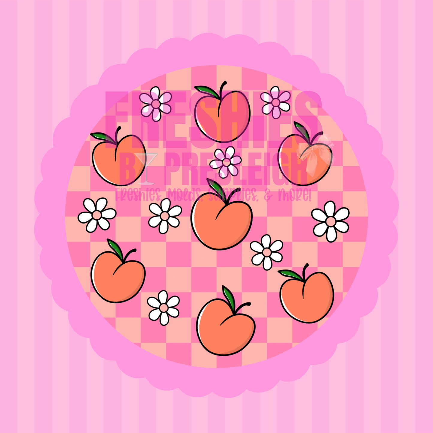 Checkered Peach Freshie Card Stock