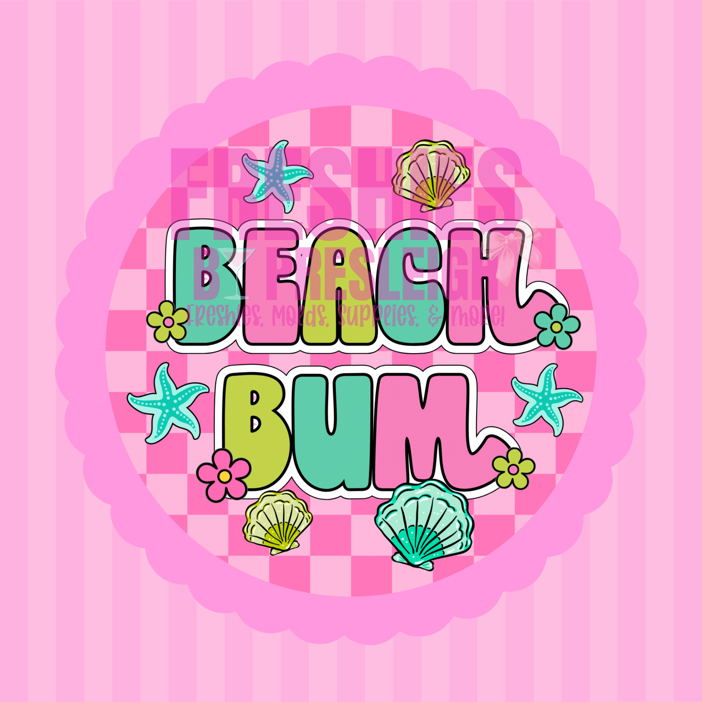 Checkered Beach Bum Freshie Card Stock
