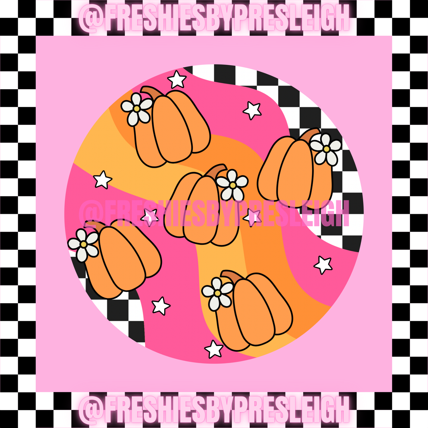 Retro Pumpkins Freshie Card Stock