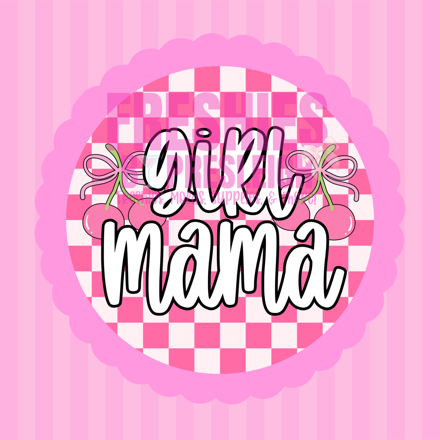 Checkered Girl Mama Freshie Card Stock
