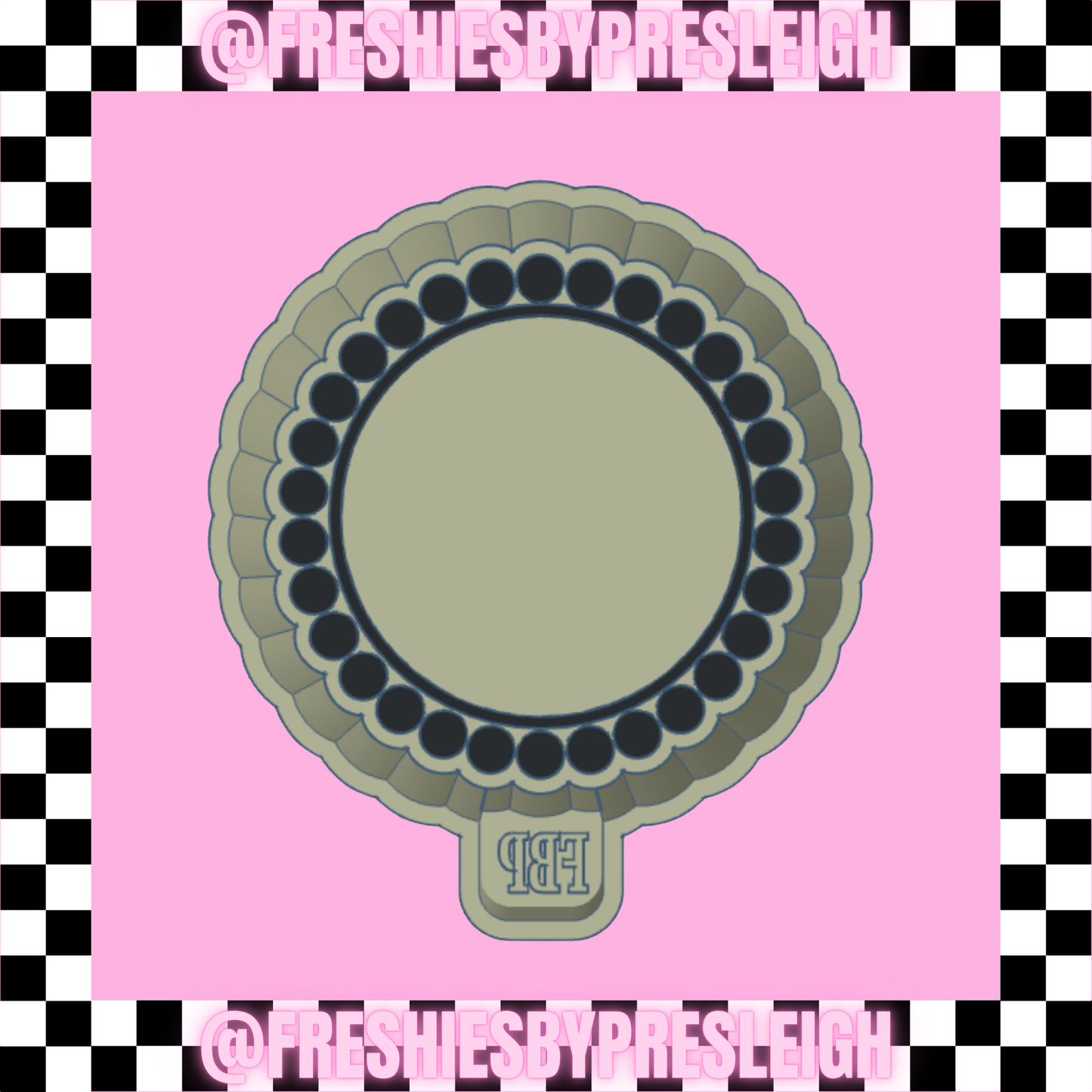 Dotted Border Circle Freshie Mold