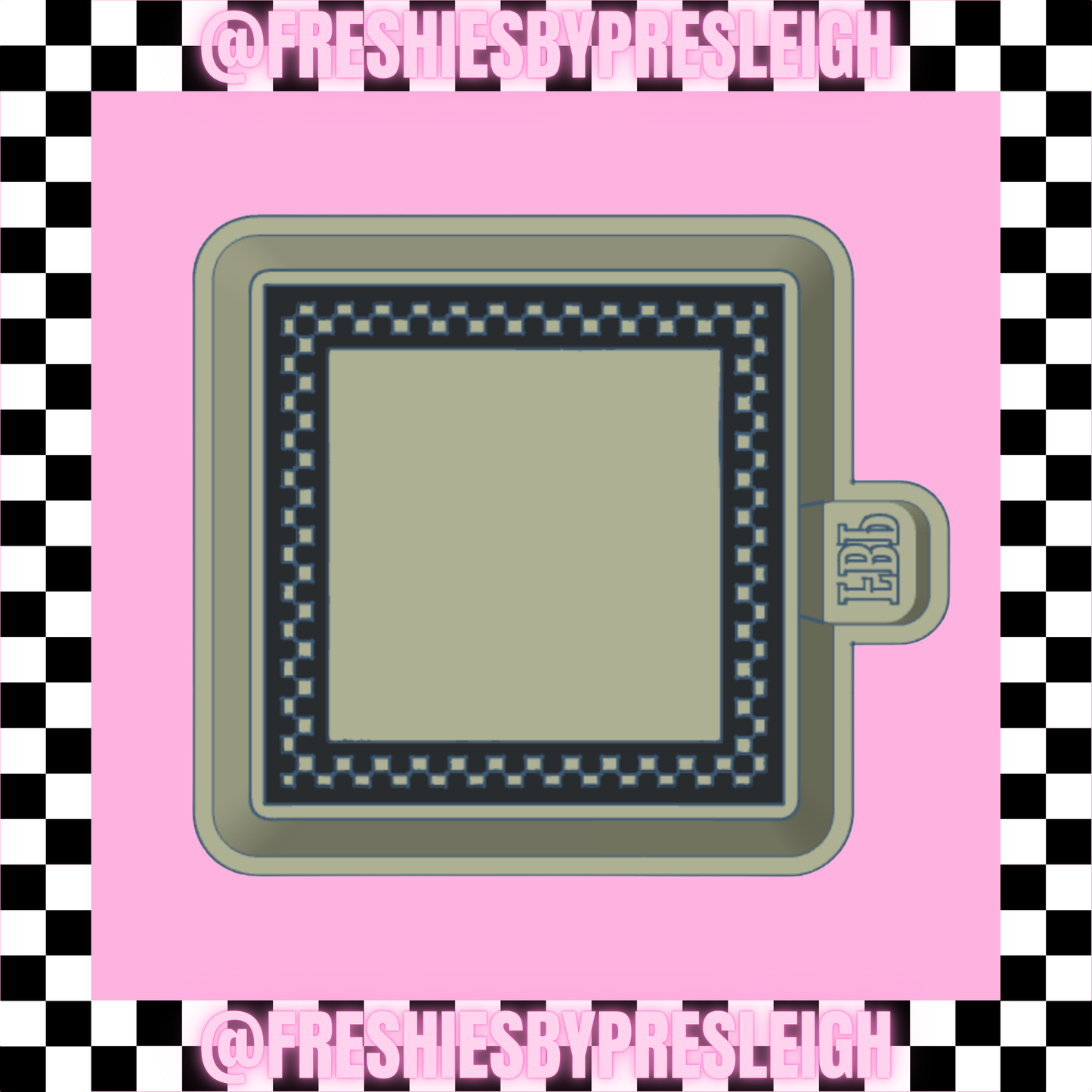Checkered Border Square Freshie Mold