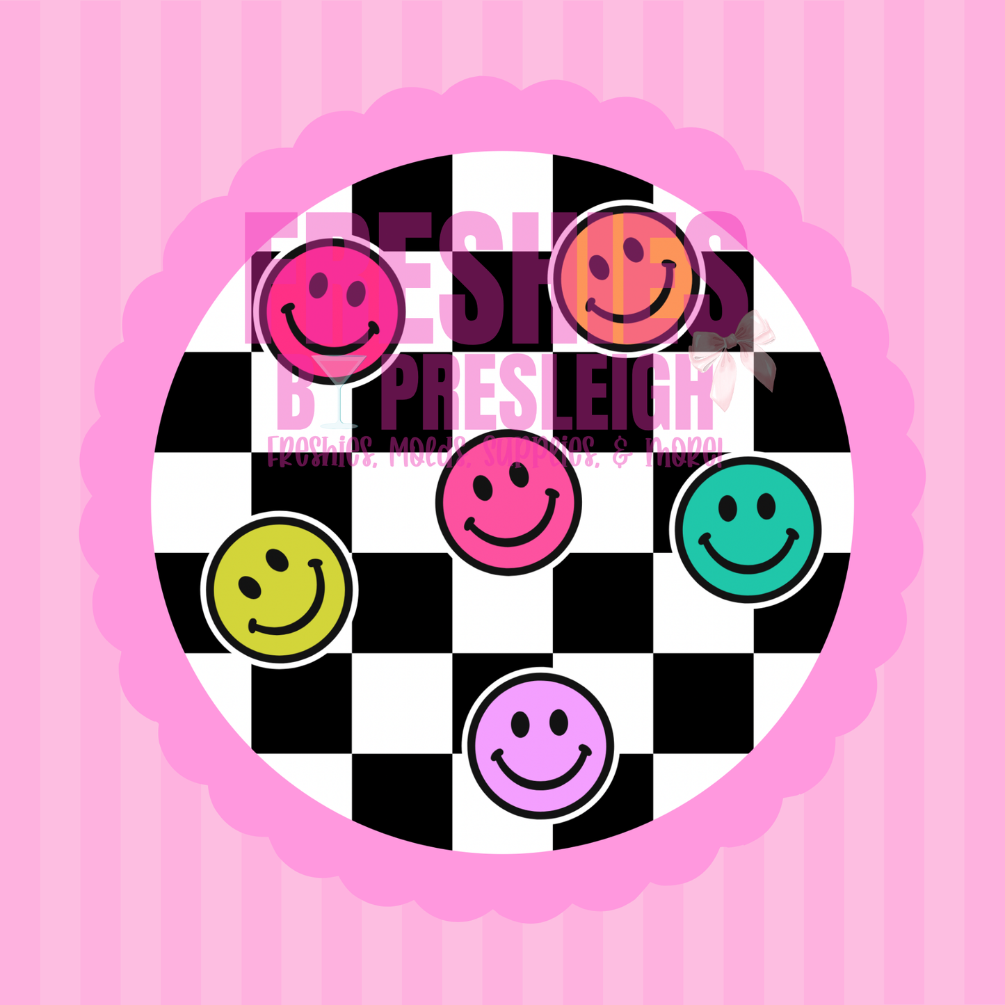 Checkered Smiley Freshie Card Stock