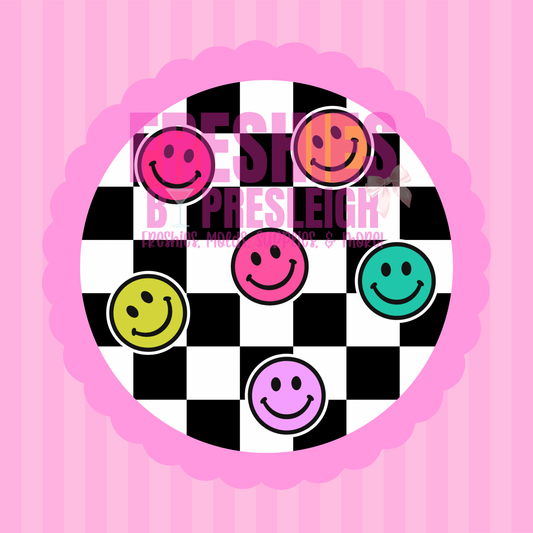 Checkered Smiley Freshie Card Stock