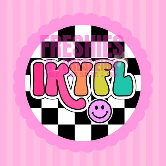 Checkered IKYFL Freshie Card Stock