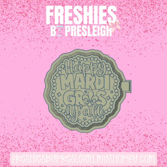 Mardi Gras Typography Freshie Mold