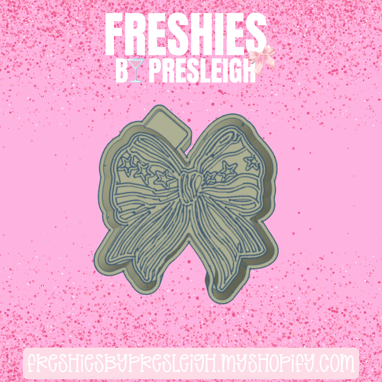 4th of July Bow Freshie Mold
