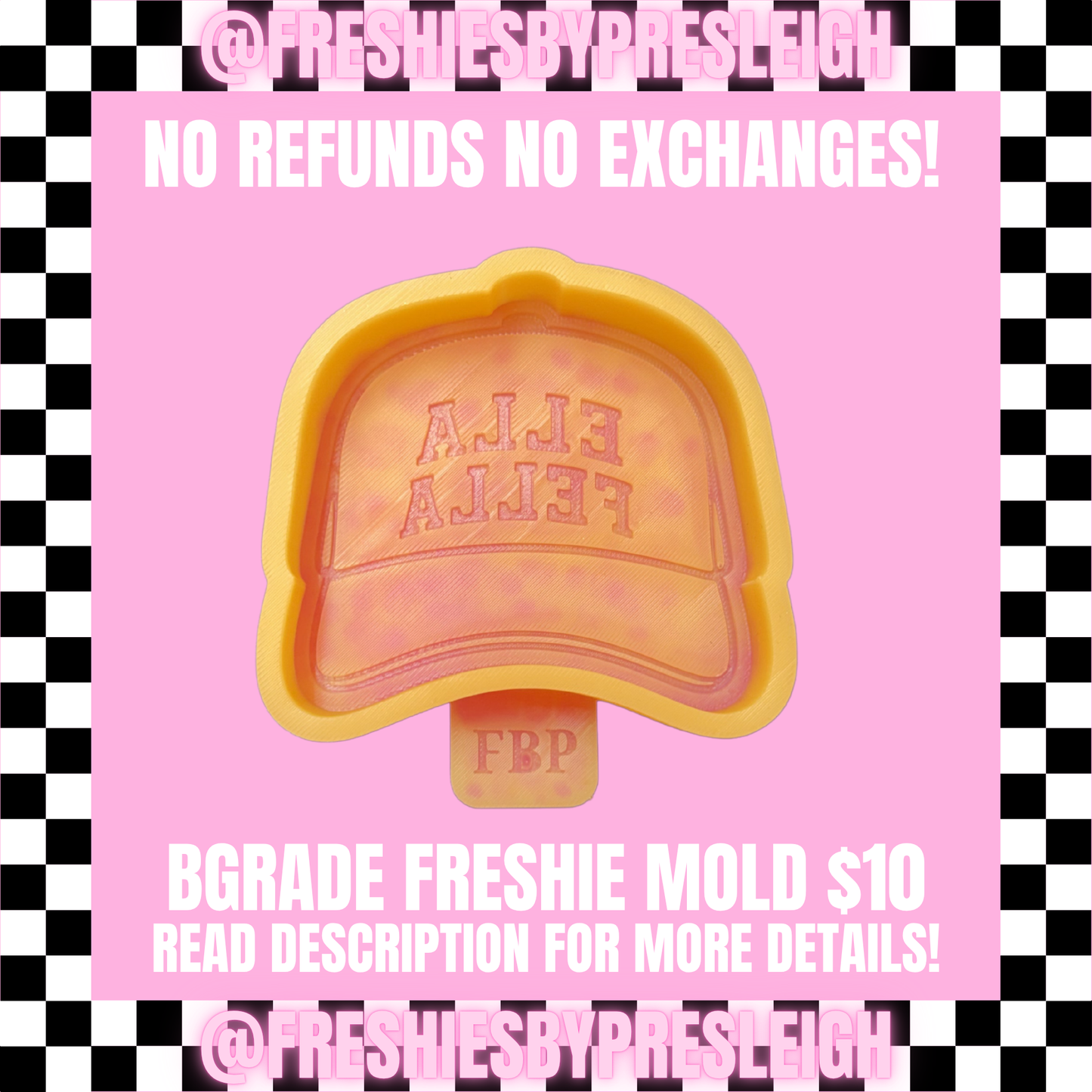 B-Grade Ella Fella Cowboy Hat Freshie Mold