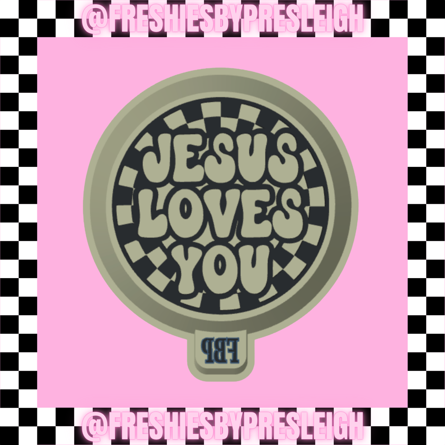Retro Jesus Loves You Freshie Mold