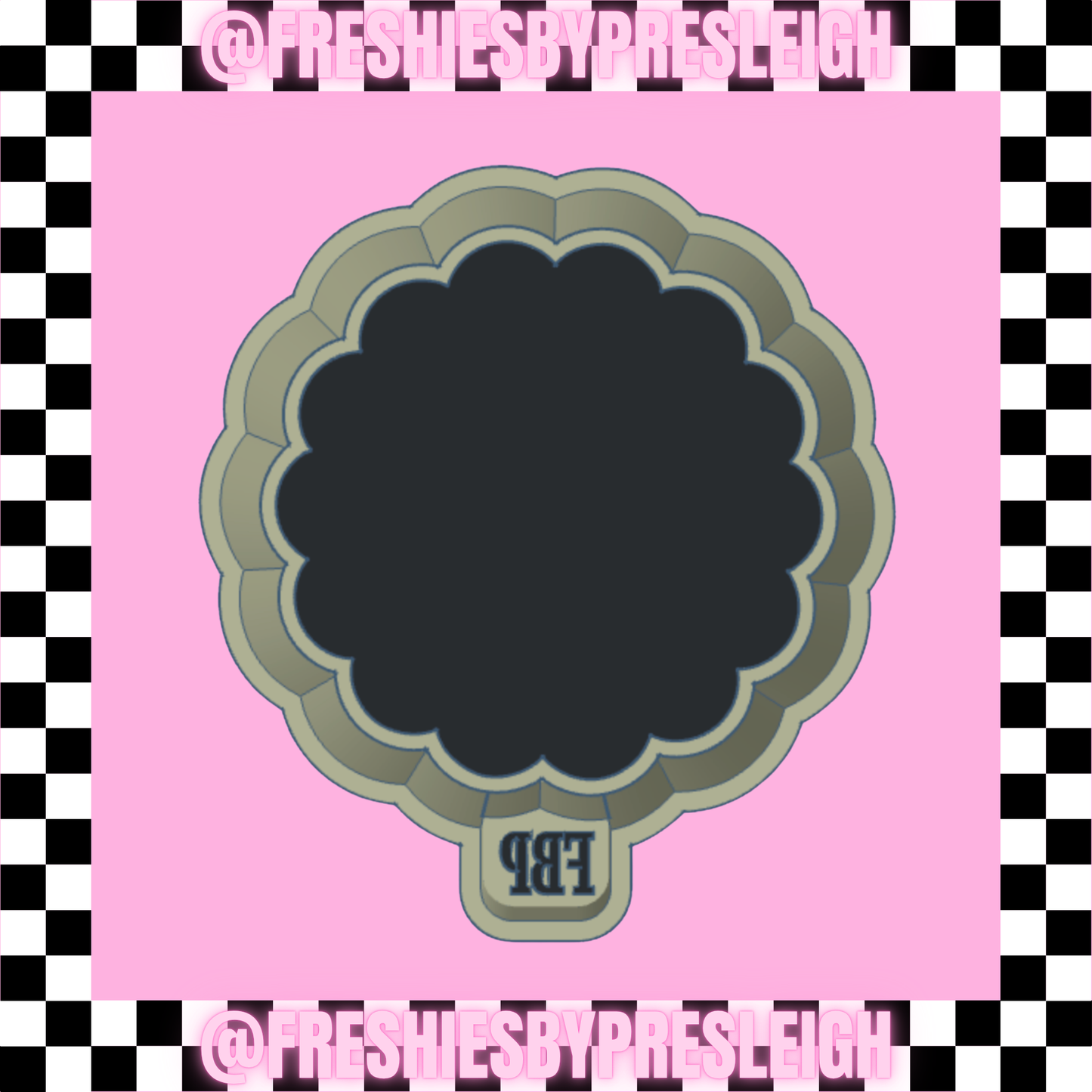 Scalloped Circle Border Freshie Mold