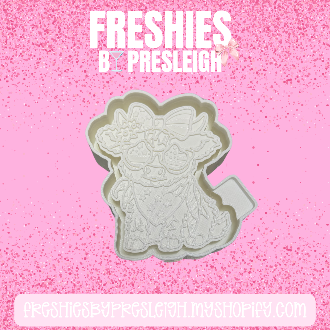 4th of July Highland Cow Freshie Mold
