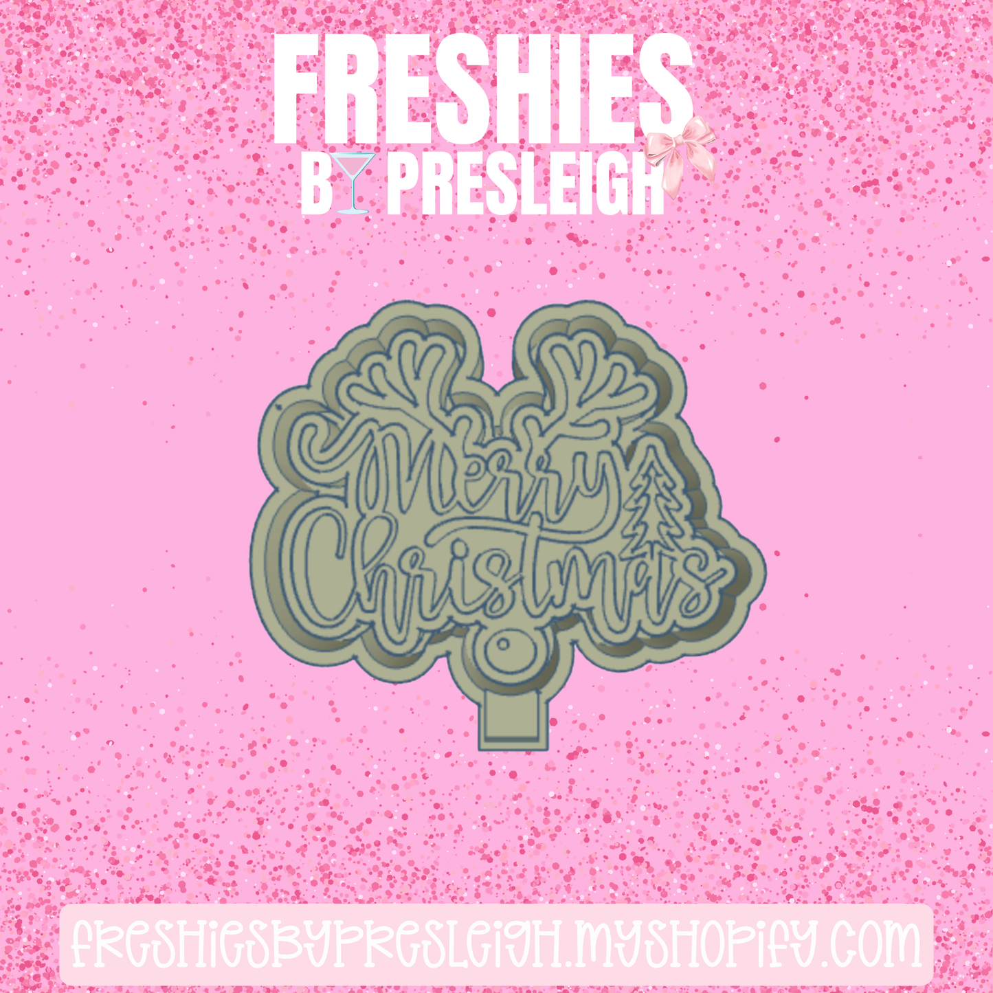 Merry Christmas Antlers Freshie Mold