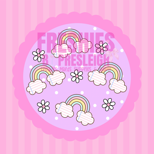 Pastel Teacher Rainbows Freshie Card Stock