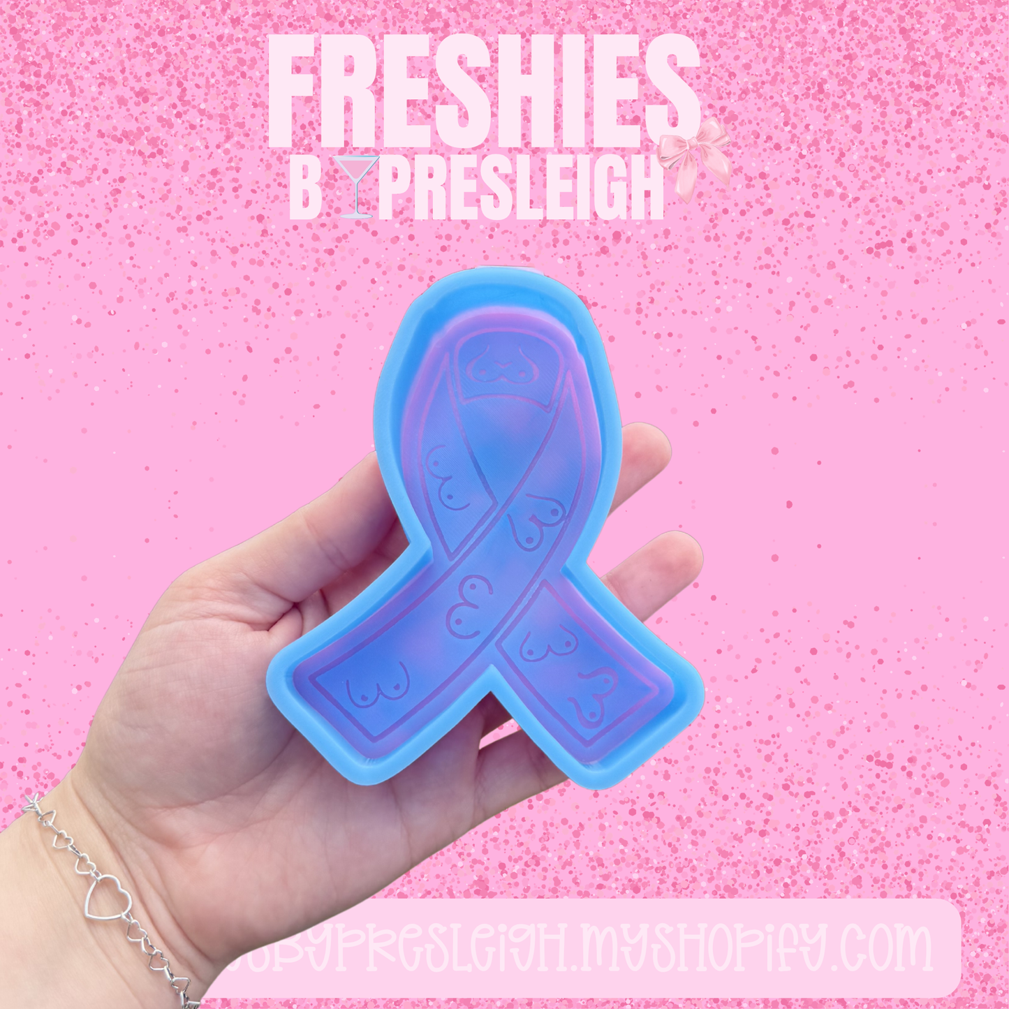 Breast Cancer Ribbon Freshie Mold