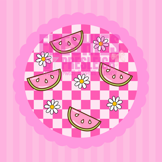 Checkered Watermelon Freshie Card Stock