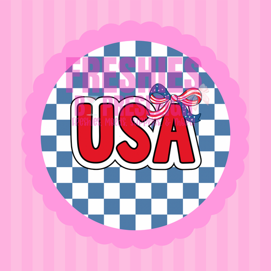 Checkered USA Freshie Card Stock