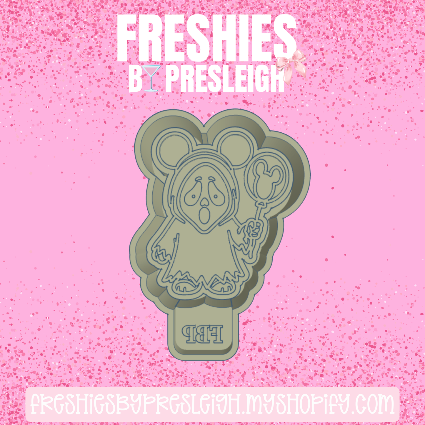 Cute Scream with Ears Freshie Mold
