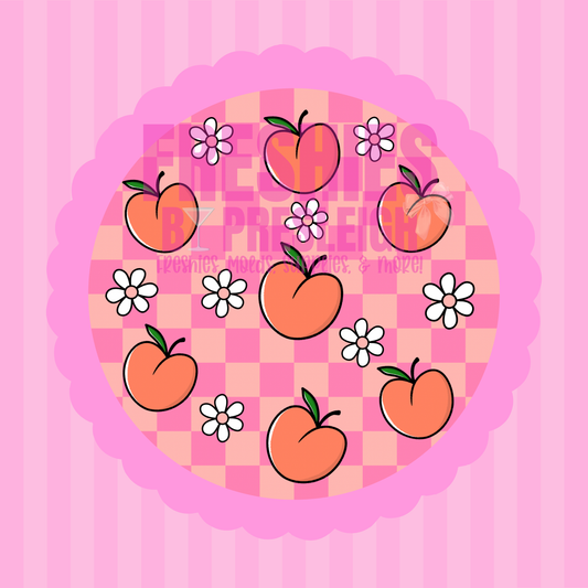 Checkered Peach Freshie Card Stock