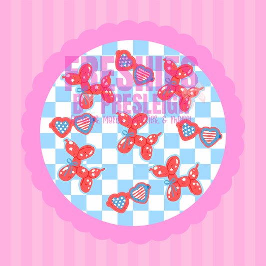 Checkered 4th of July Freshie Card Stock