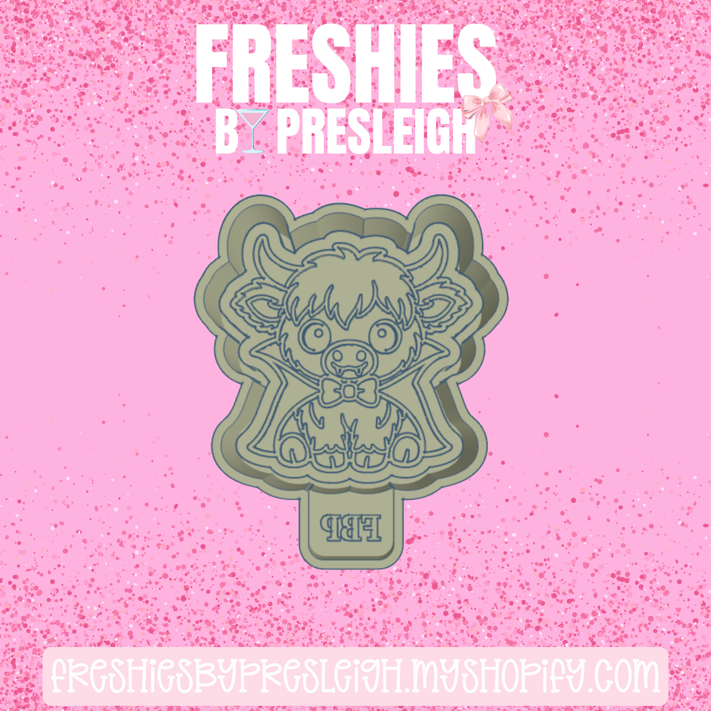 Vampire Highland Cow Freshie Mold