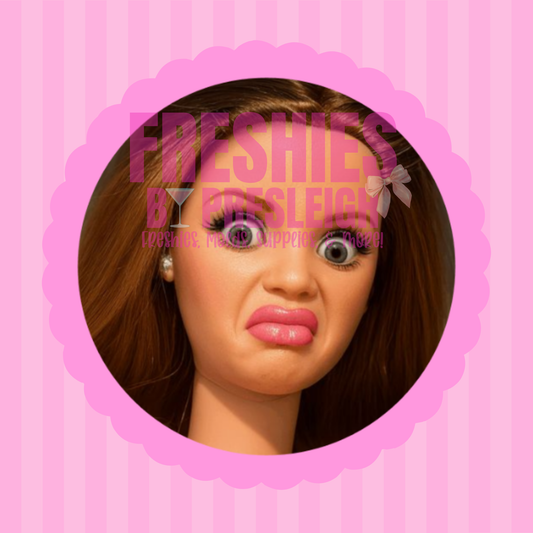 Stank Face B Doll (Brunette) Freshie Card Stock