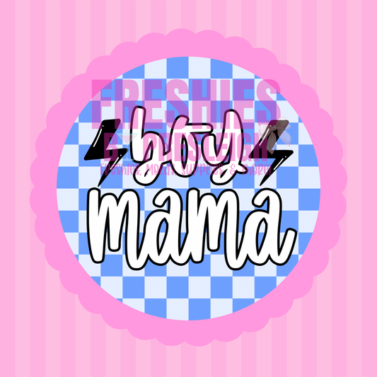 Checkered Boy Mama Freshie Card Stock