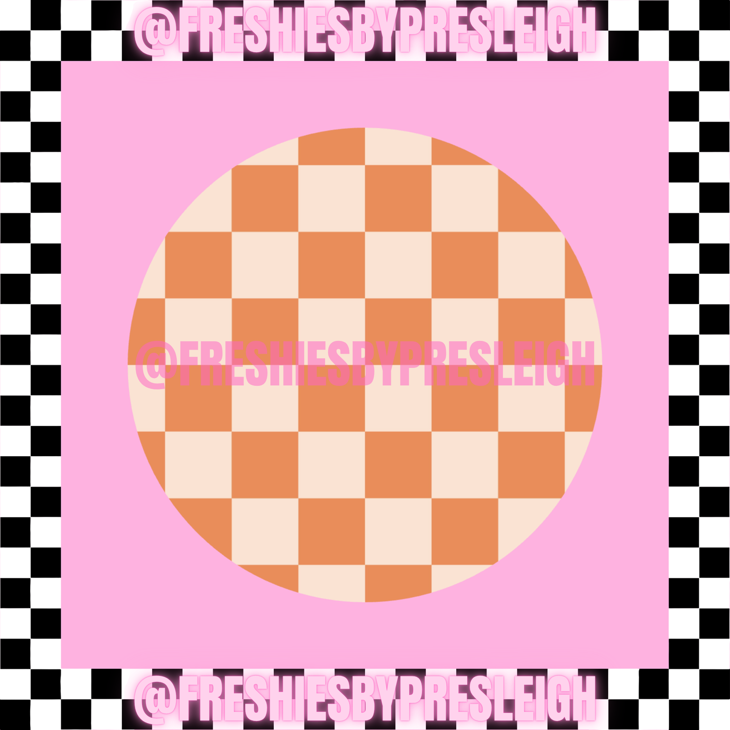 Fall Checkered (Round) Freshie Card Stock