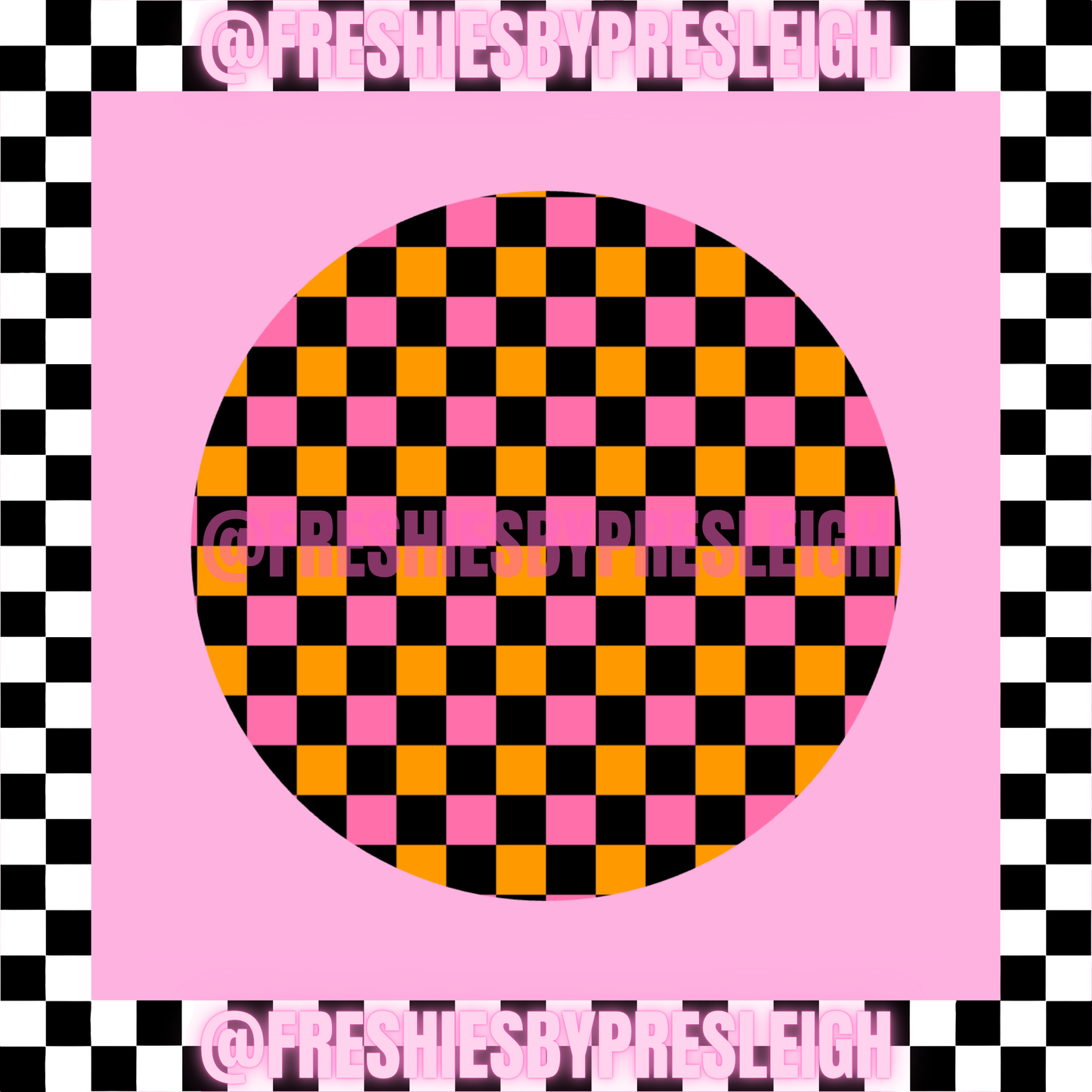 Fall Checkered (Round) Freshie Card Stock