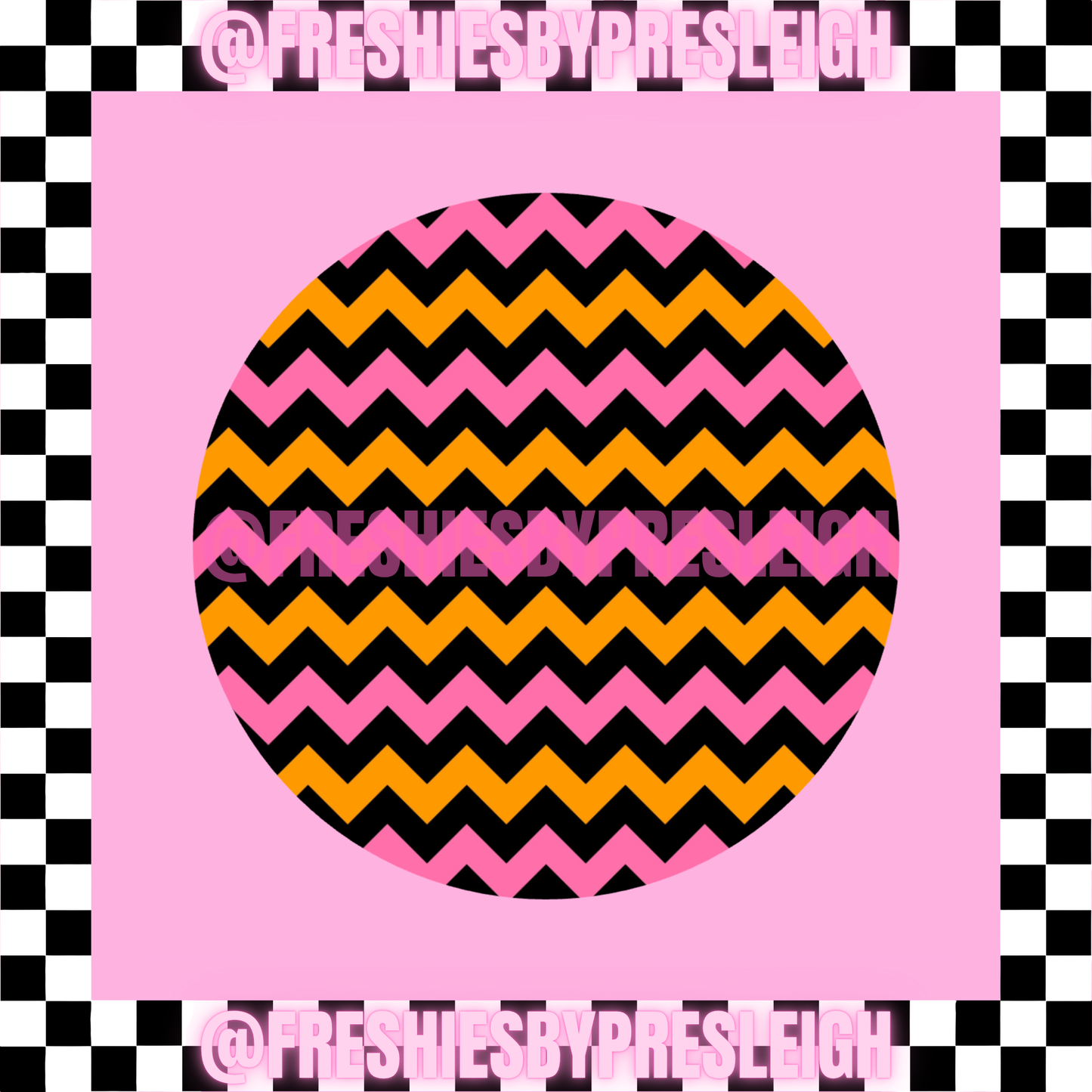 Fall Chevron (Round) Freshie Card Stock