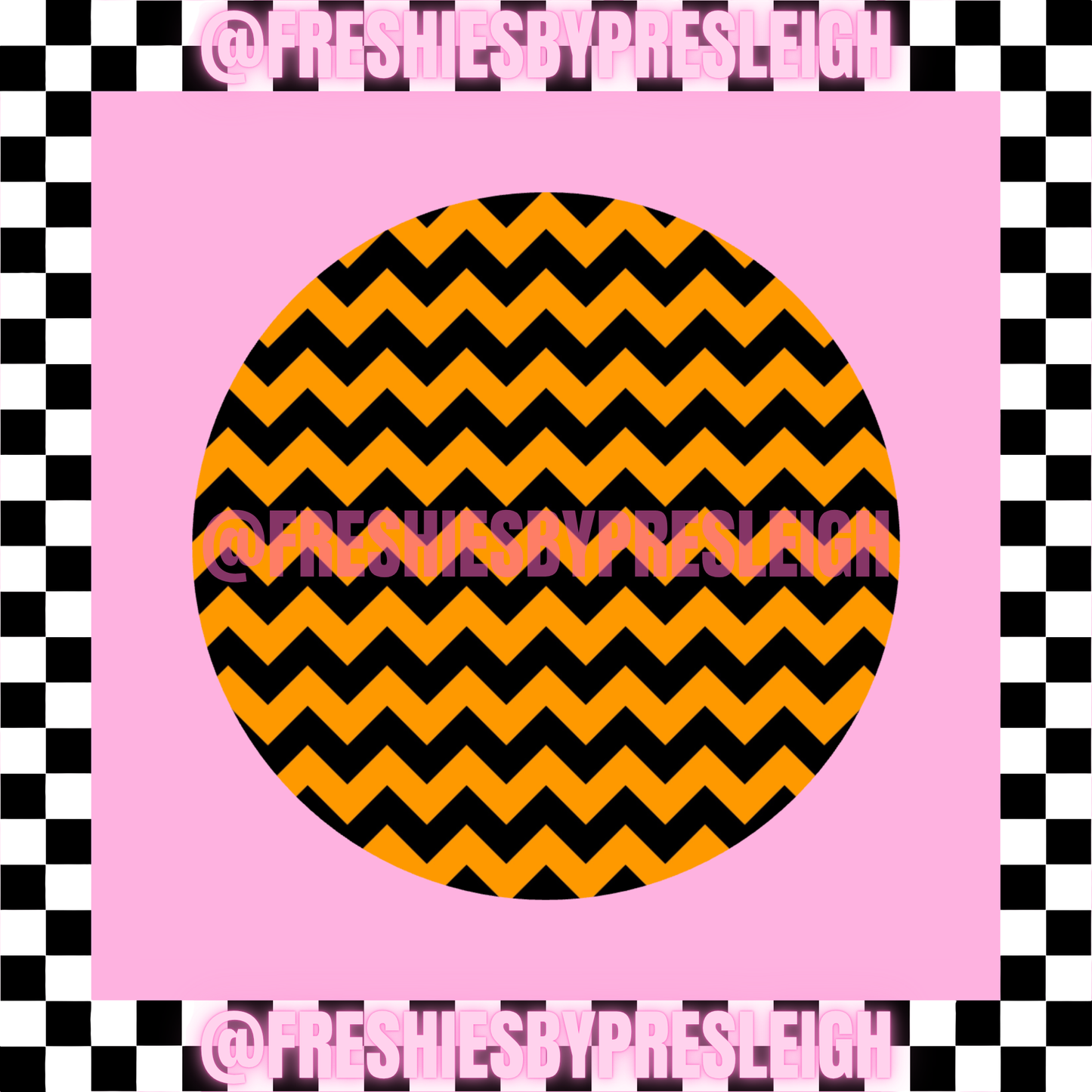 Fall Chevron (Round) Freshie Card Stock
